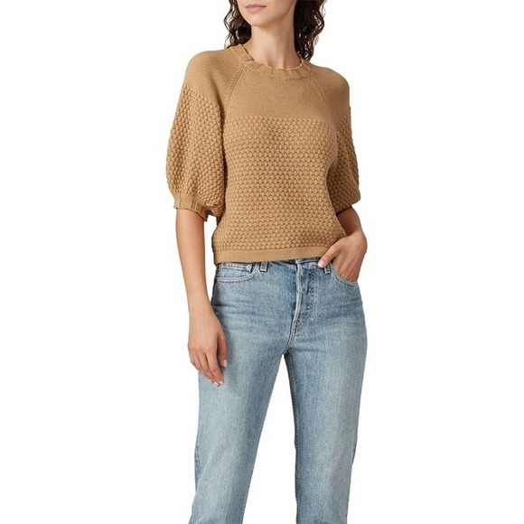 léRumi Clara Crop Tan Sweater - Picture 1 of 10